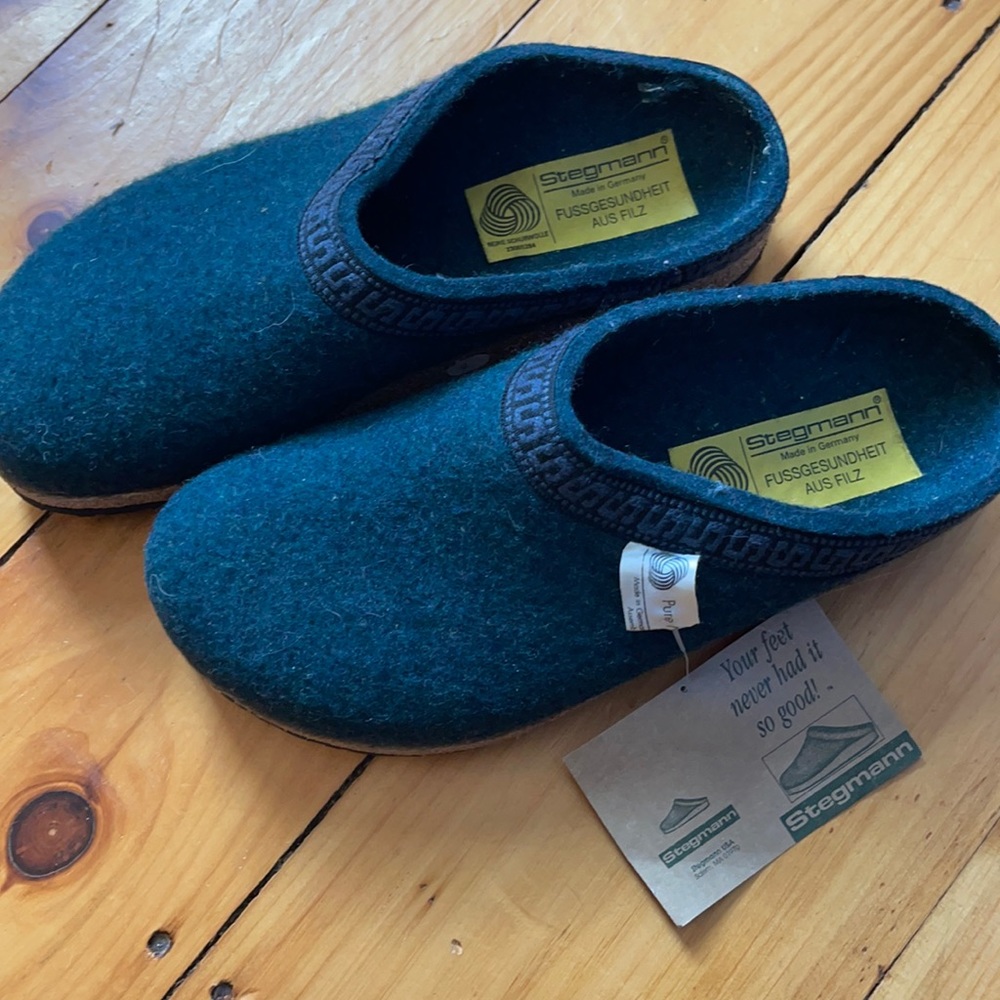 Green stegmann clogs- packaged and ready to go!